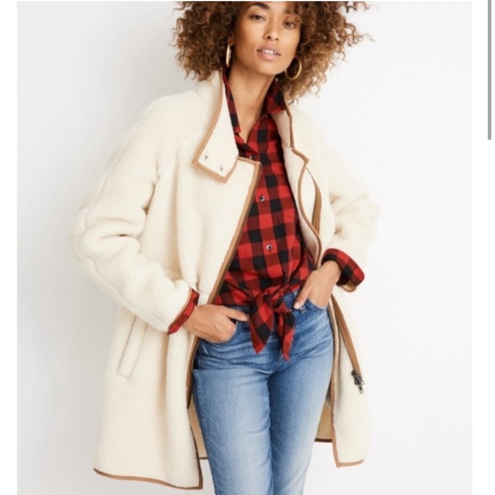New Madewell Sherpa Estate Cocoon coat jacket - Picture 4 of 11